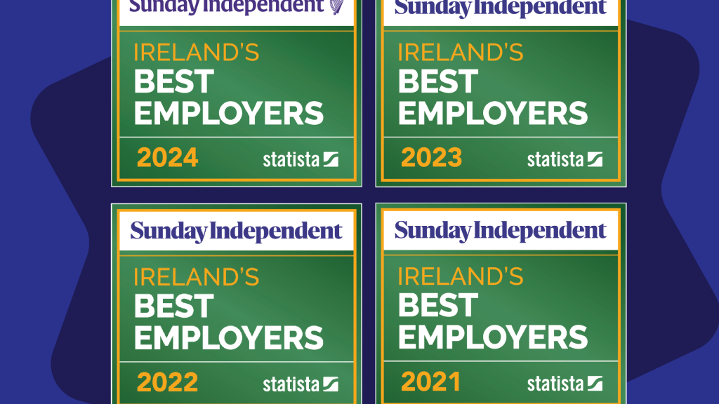 Irish Cancer Society Best Employer badges 2021 - 2024