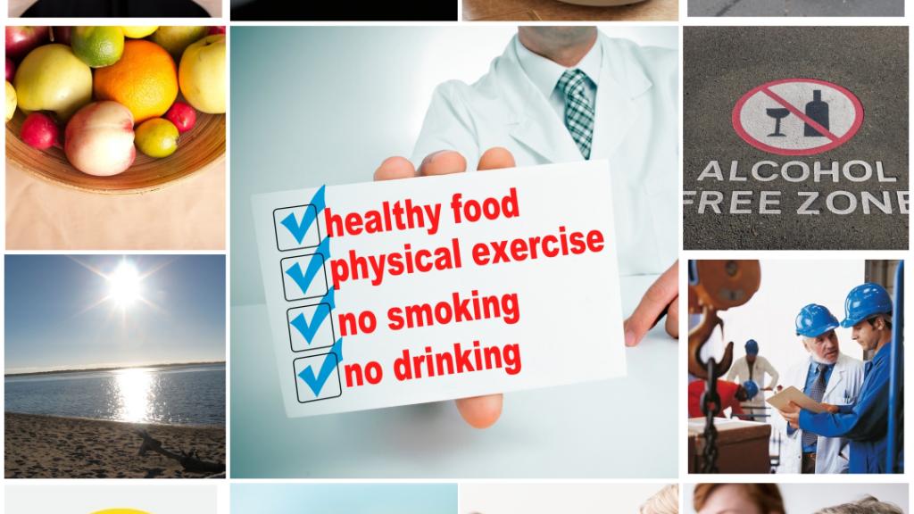 Collage of 12 ways to reduce cancer risk
