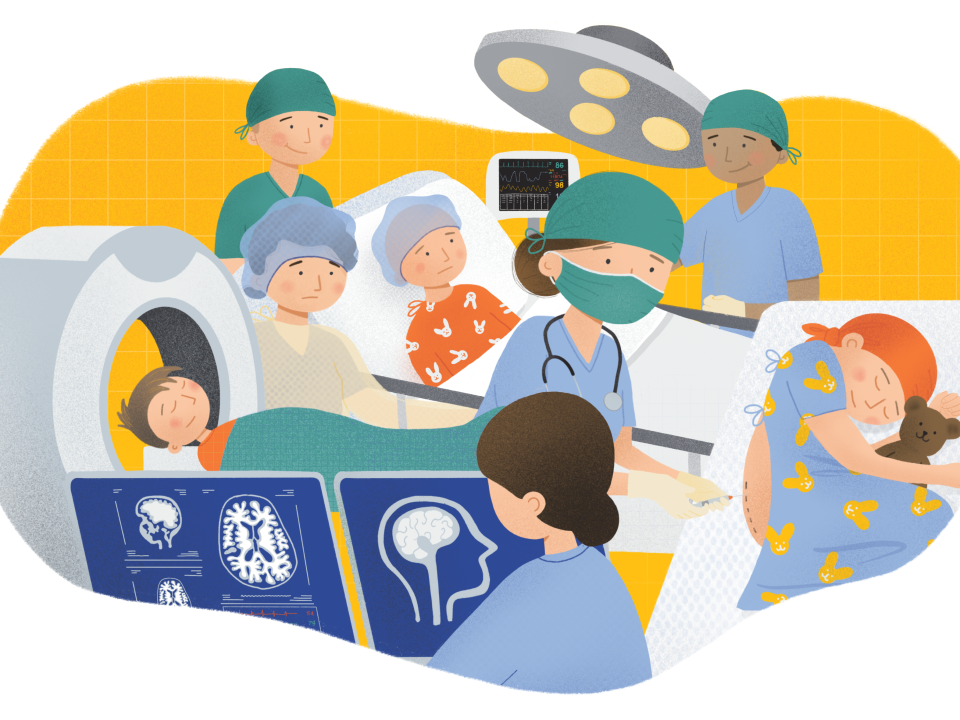 Children having cancer tests