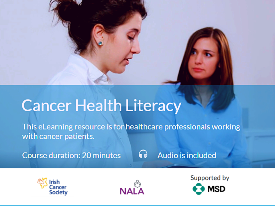 Screenshot of the cancer literacy course