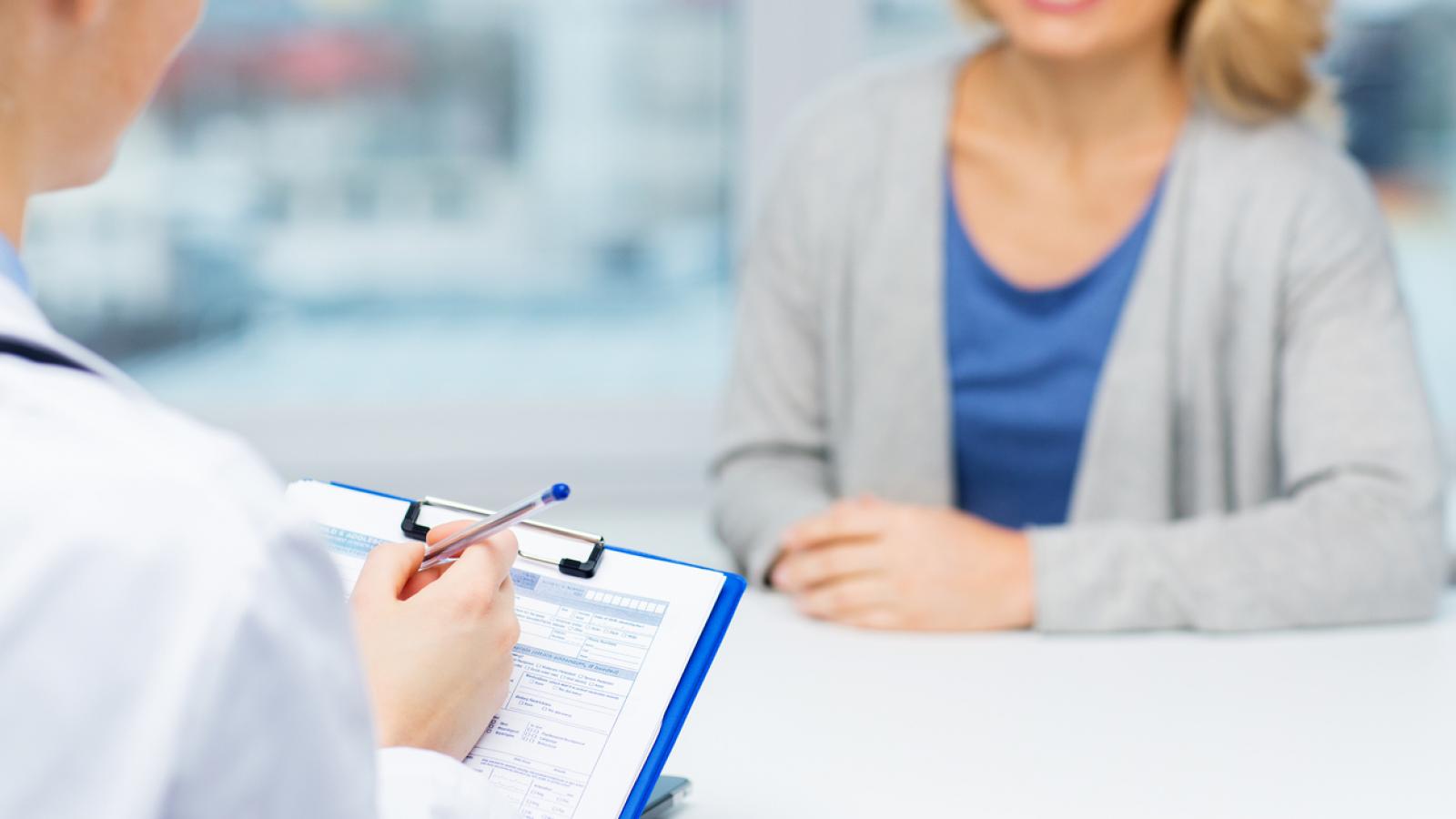 Female patient at a doctor's appointment