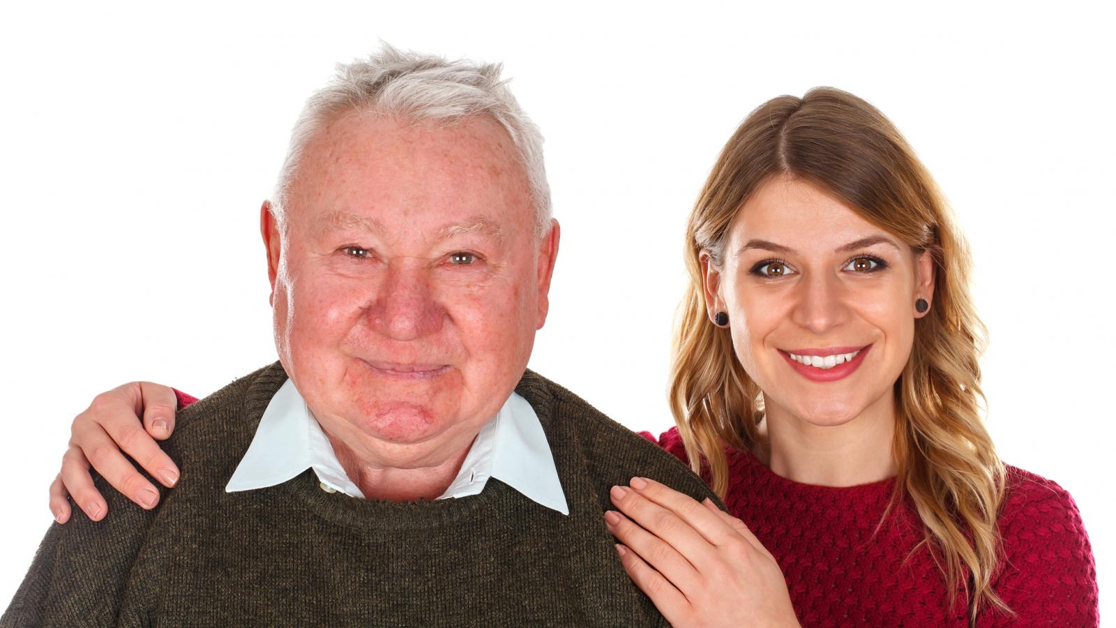 Older man and his adult daughter