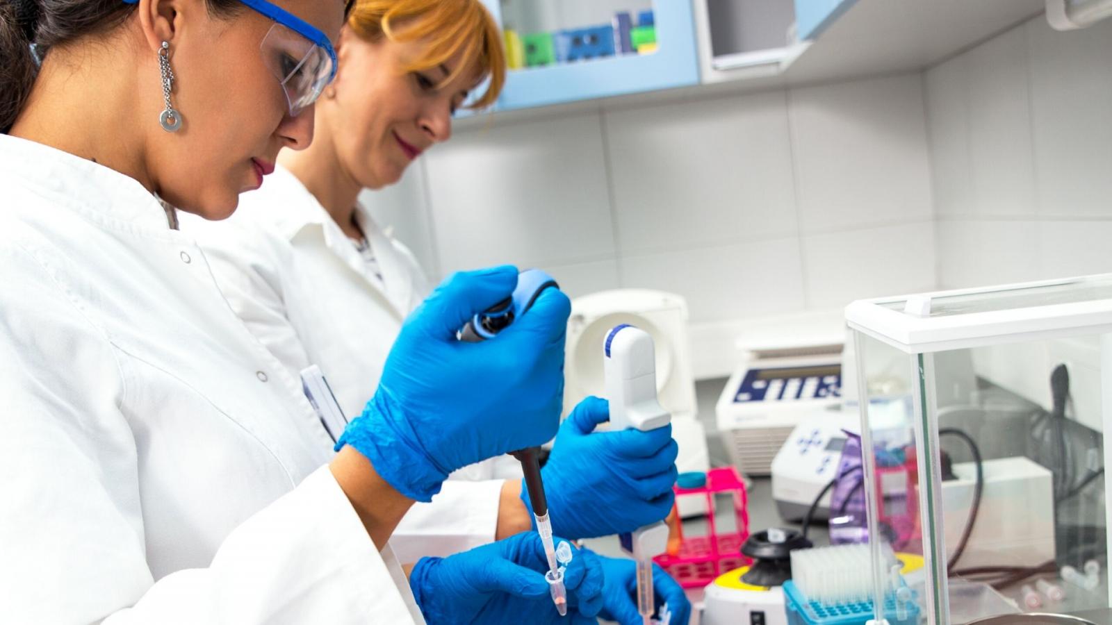 Cancer researchers in lab